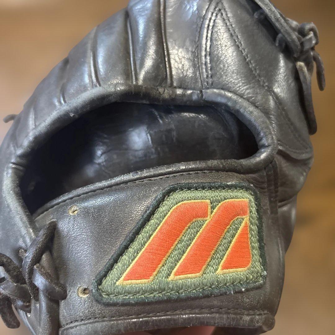 90'Sミズノ ビューリーグ 硬式グローブ 旧Mラベル 赤ビュー 日本製 黒