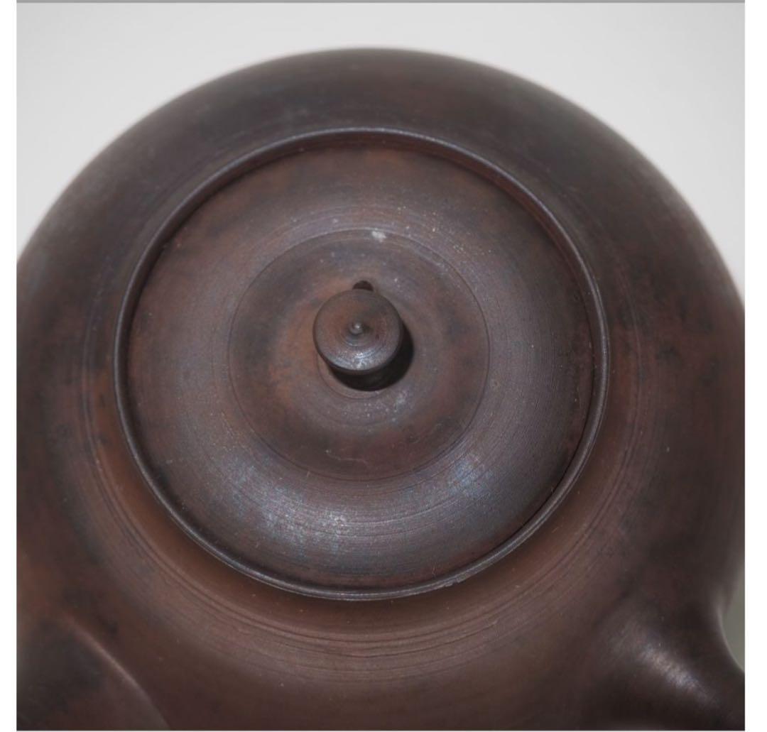 送料無料　常滑名工 水野陽景作 窯変朱泥急須　薄胎重さ145ｇ　煎茶道具