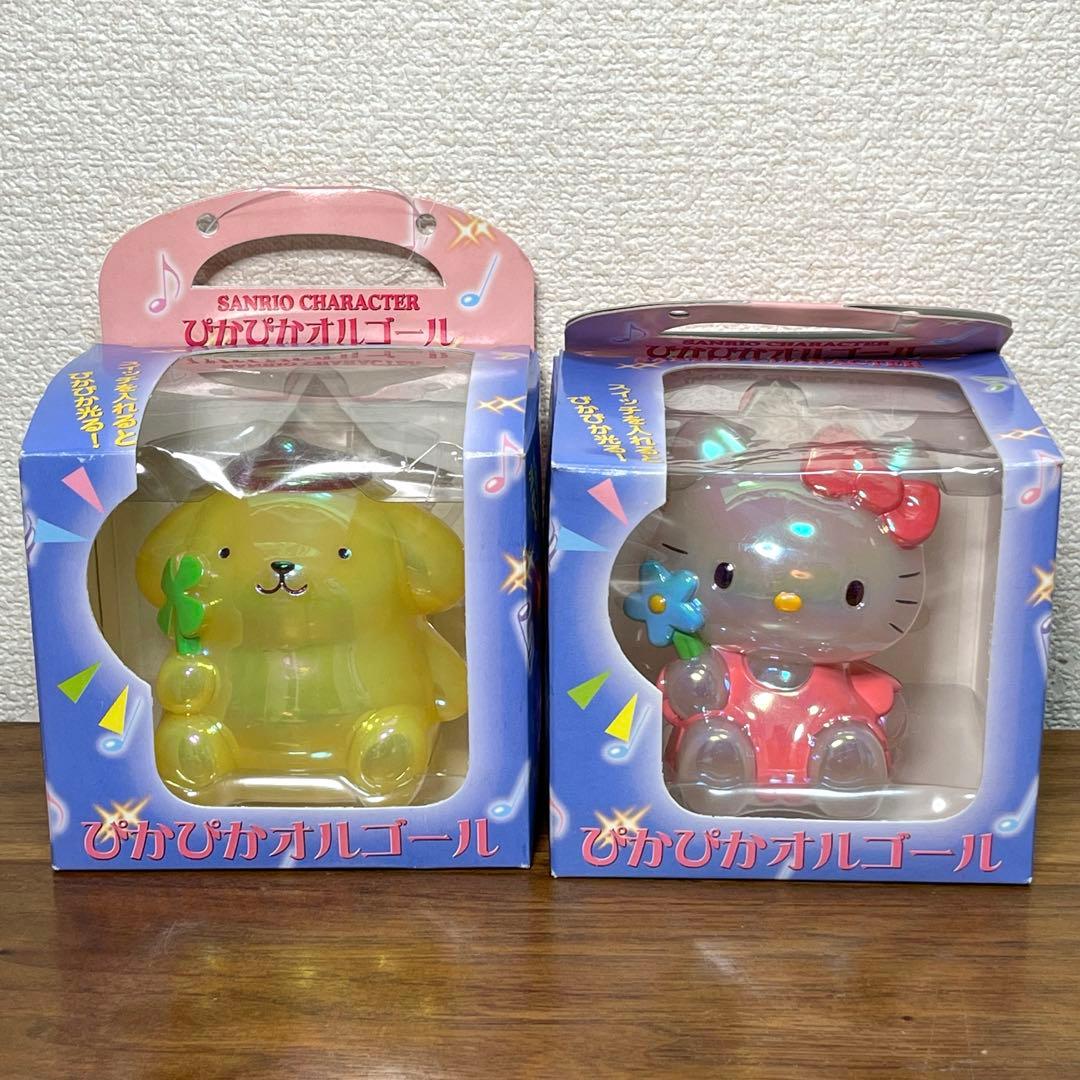 サンリオ　ぴかぴかオルゴール　2種セット　 キティ、ポムポムプリン　2000年製