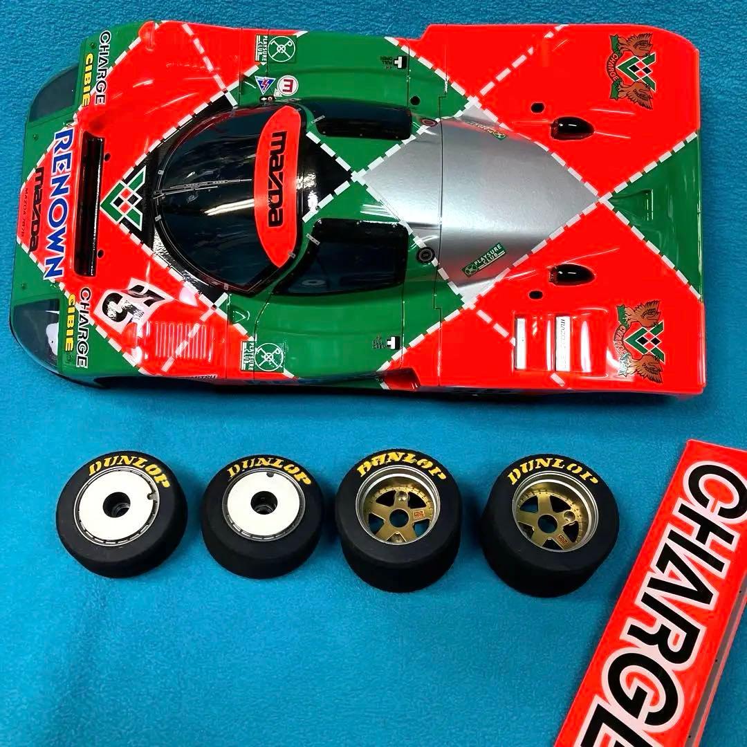 タミヤ RCカーボディ & タイヤ、ホイール　マツダ 787B 塗装ミスあり