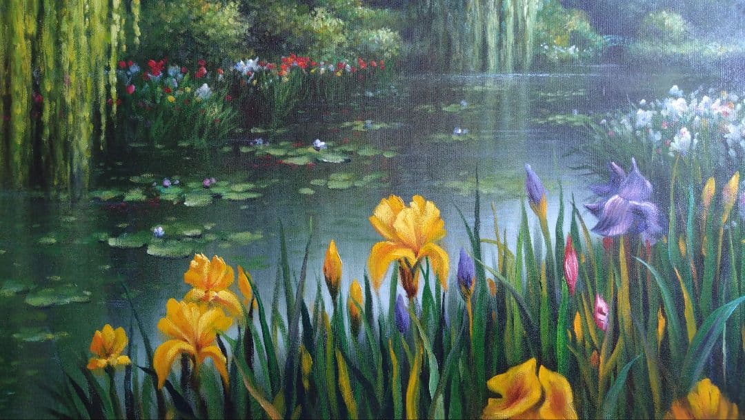 人見友紀　伝説の逃亡画家　モネ　油彩画　油絵　20号