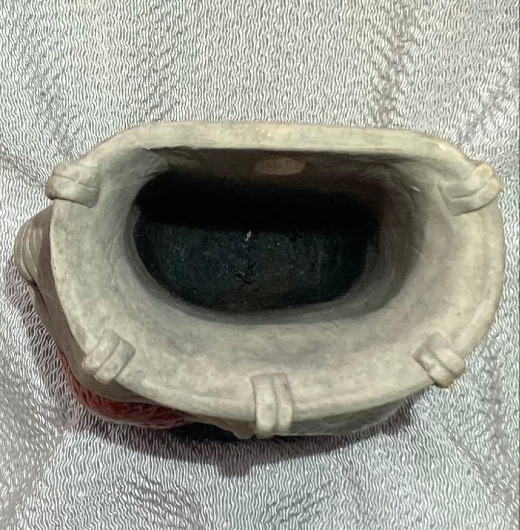 B246s 萬古焼　菊透し掛花入　骨董品