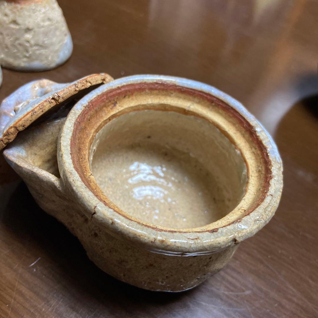 期間限定お値引き‼️烏城彫　茶櫃(ちゃびつ) 梅とザクロ　萩焼セット付き