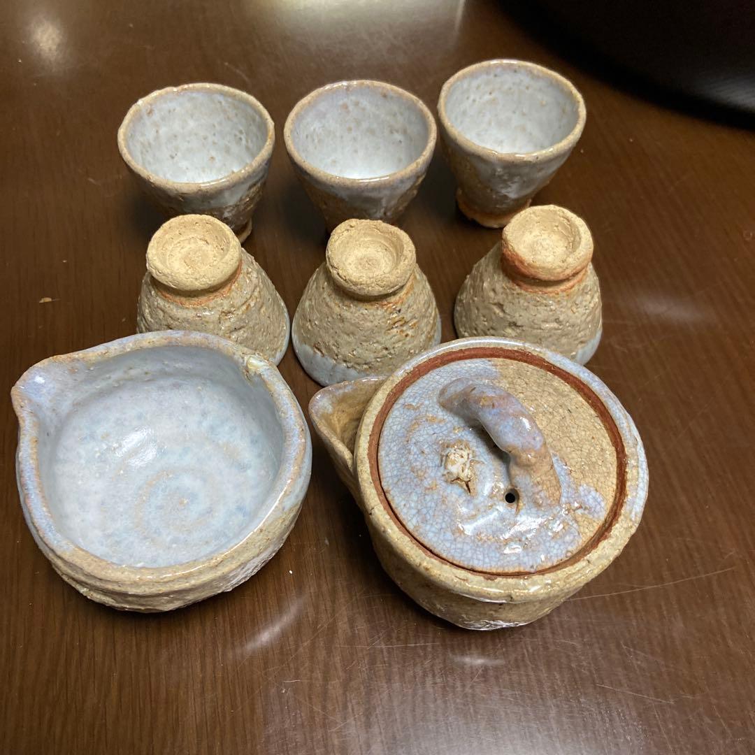 期間限定お値引き‼️烏城彫　茶櫃(ちゃびつ) 梅とザクロ　萩焼セット付き