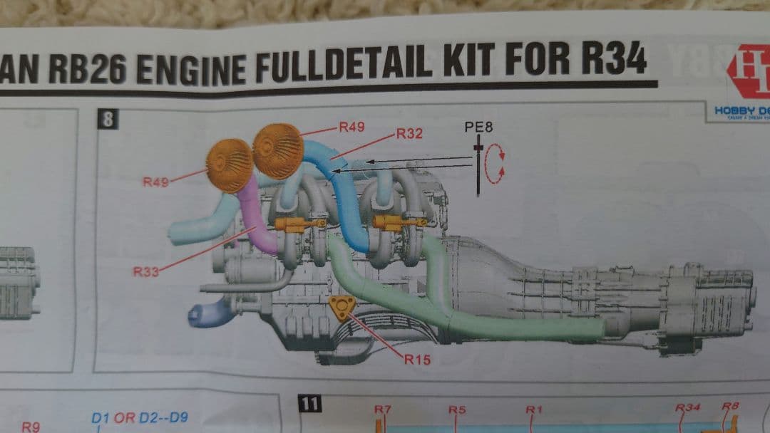 タミヤ スカイライン GT-R R34 と ホビーデザイン RB26 のセット