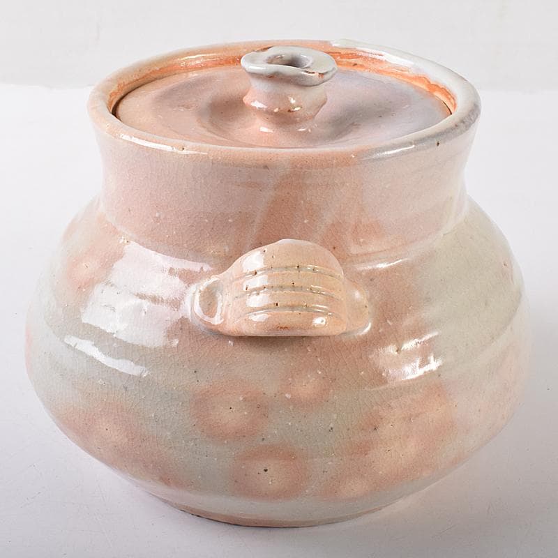 茶道具　萩焼　十代　三輪休雪作　水指　共布共箱　M　R7990B