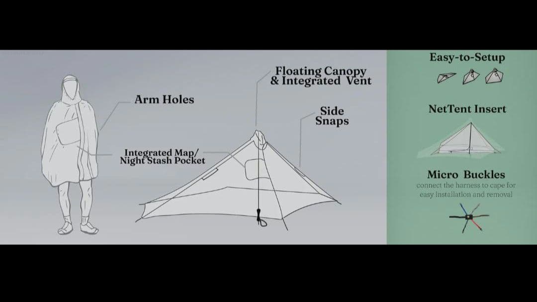 超軽量！シェルター兼ポンチョ　ゲートウッドタープ シックスムーンデザインズ