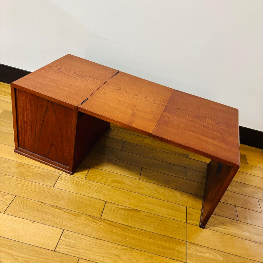 折り畳み式 文机 和机　引出し 3段　昭和レトロ　ビンテージ　送料込み