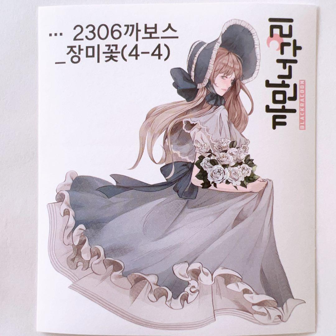 E20.人物ステッカー　韓国作家　黒いたぬき　バラ売り◯　カボス