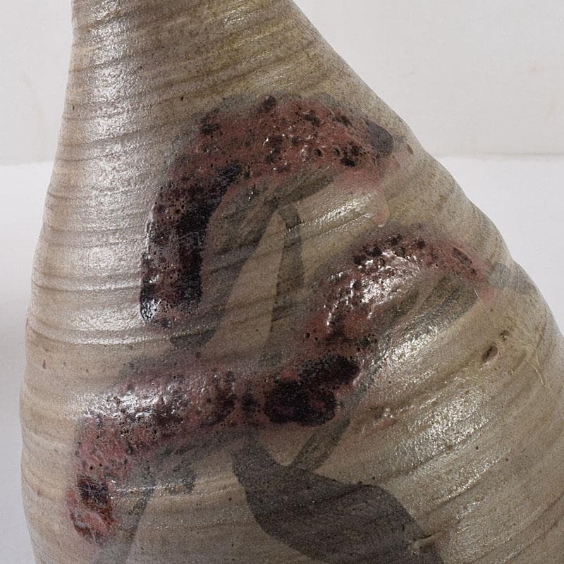 唐津　二川焼　鶴首徳利　時代箱　C　7274