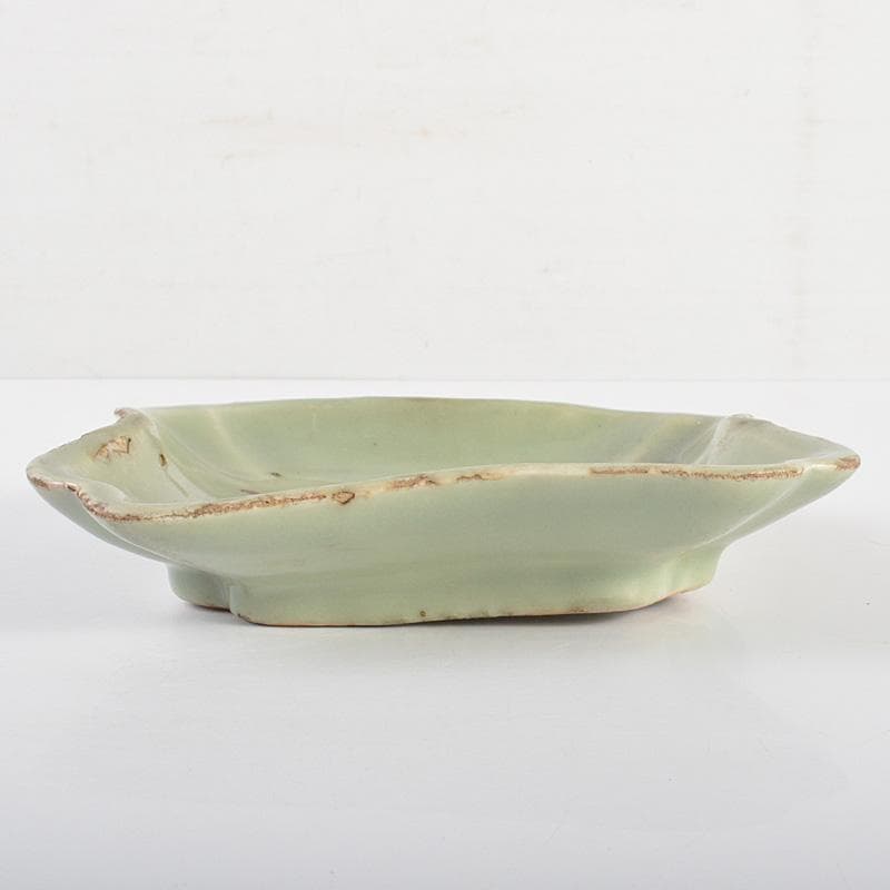 中国　天龍寺青磁　魚文　菓子鉢　時代箱　F　R7016