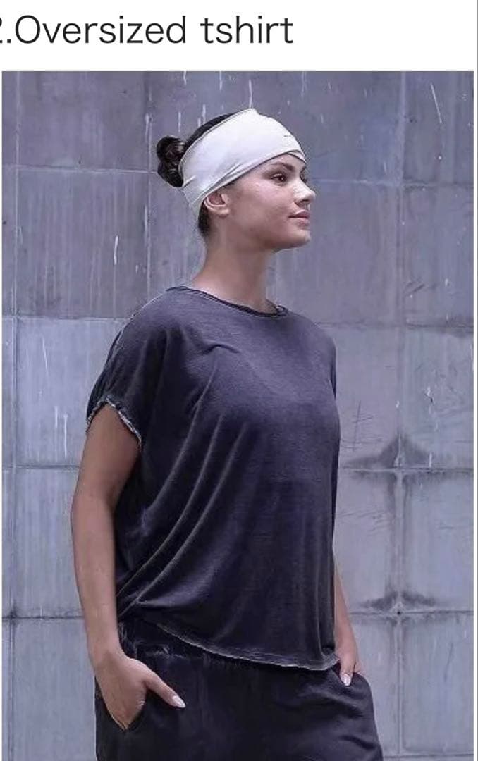 Salsation サルセーション オーバーサイズTシャツ ダークブルー M