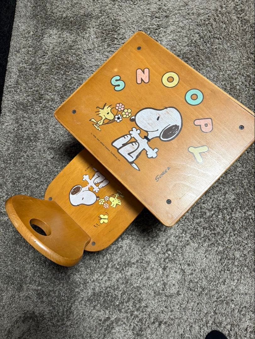 激レア スヌーピー ベビーデスク＆チェア木製 昭和レトロ ビンテージ