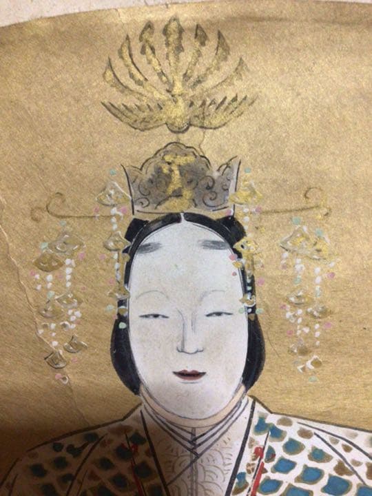 掛け軸　扇面　ちょっと怖いし… 木箱付き