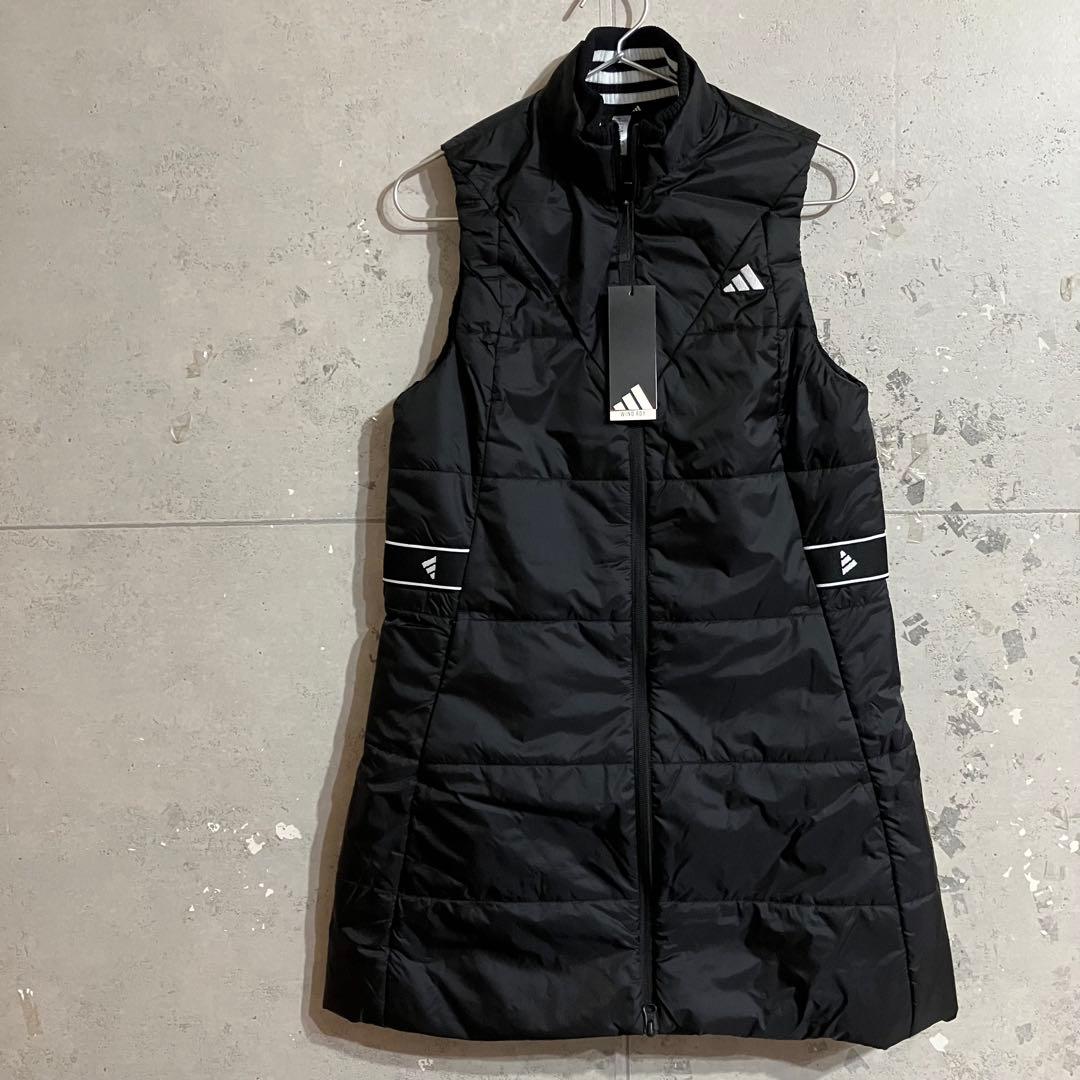 新品1.9万 adidasゴルフ 中綿 保温ロングベスト レディースM