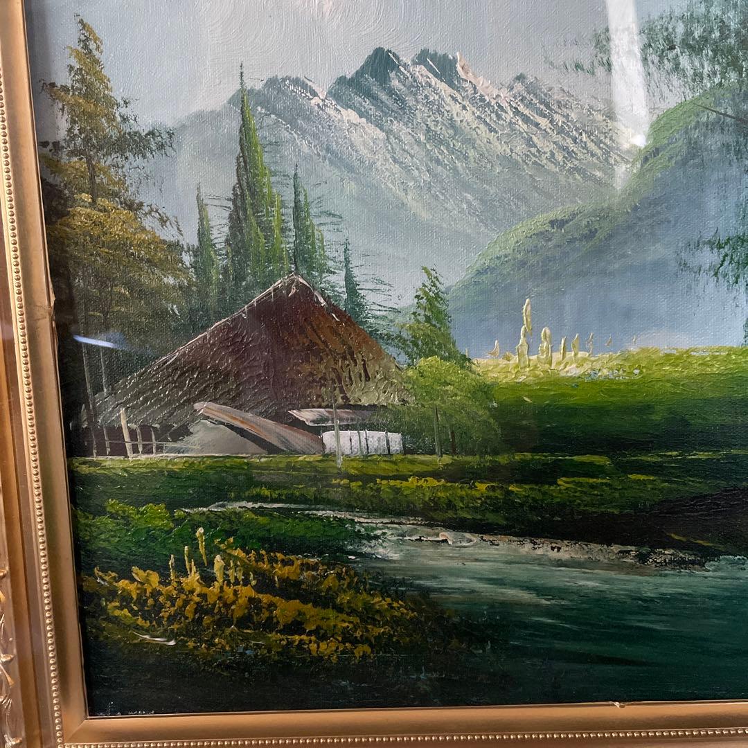 風景油絵　額56×47×4.5cm お値下げ交渉してください。アンティーク