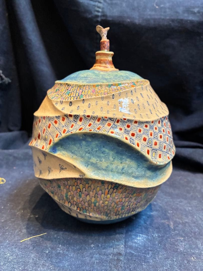 陶器　オブジェ　「宇宙の果実2」 作家物　傷無し　サインあり