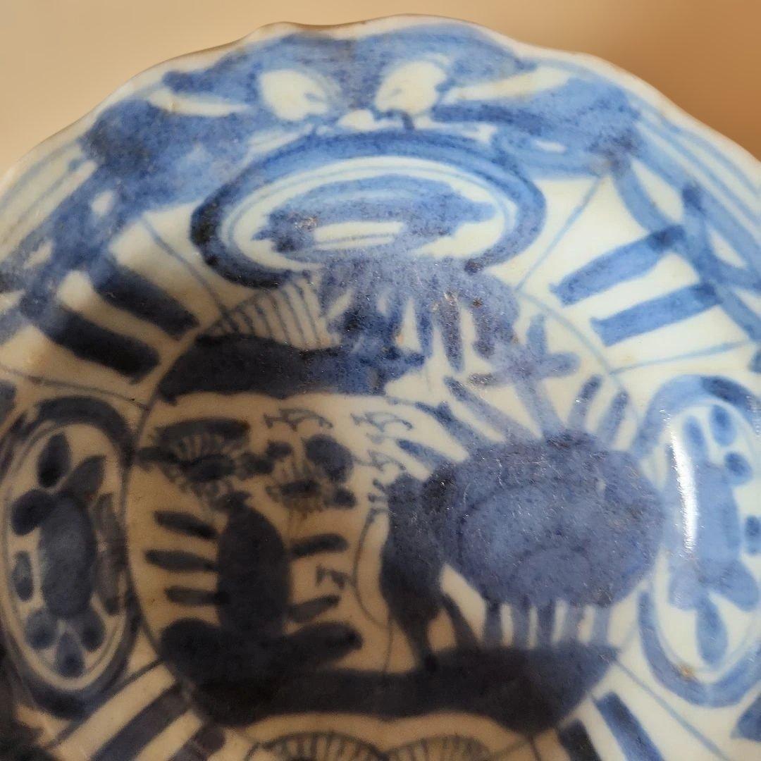 明朝末期(天啓年間1621~1627年)景徳鎮の輪花小皿