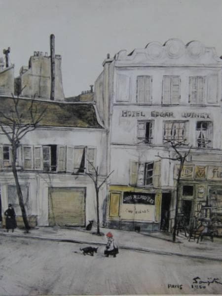 藤田嗣治、【Hotel Edgar Quinet】、希少な額装用画集より、厳選
