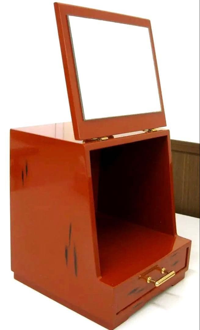 廃番品　メイクボックス 小　紀州塗り　根来塗　鏡台　コスメボックス