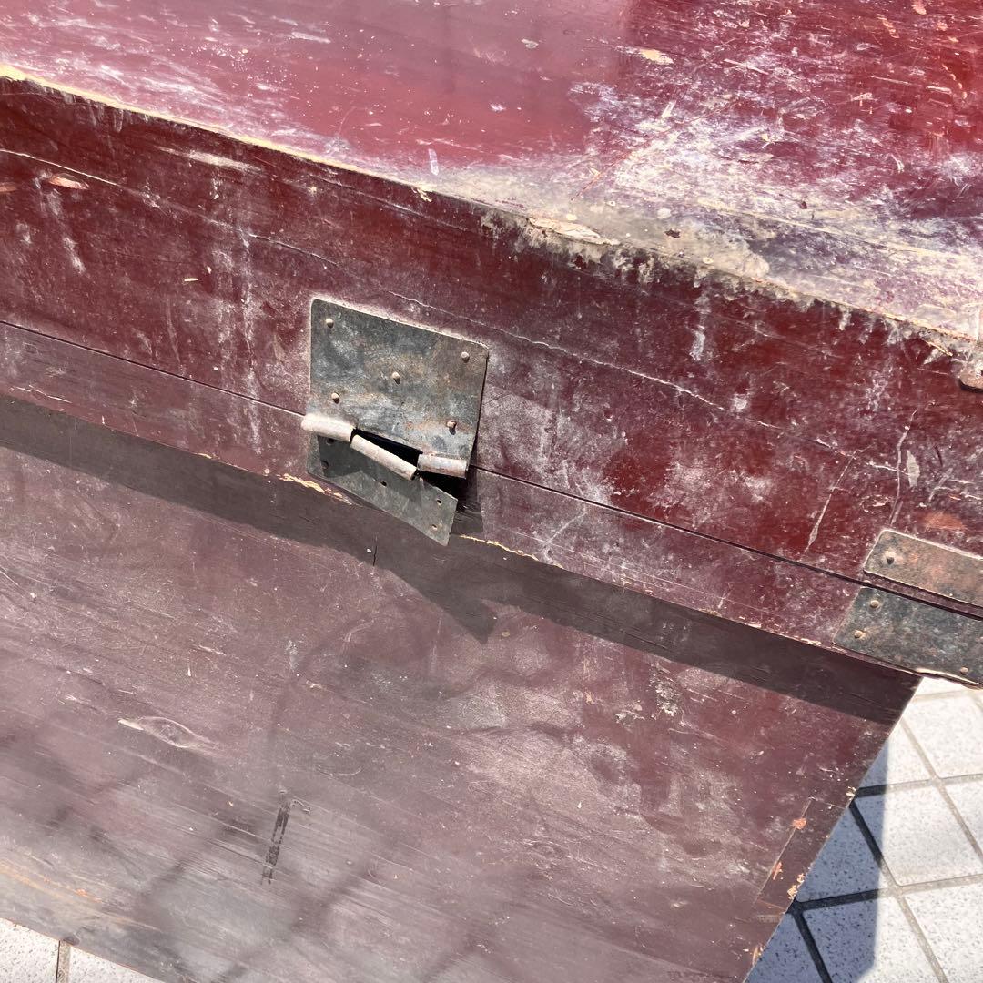 時代家具 大型 挟み箱 鋏箱 レトロ 古道具 木製 骨董品 参勤交代 大名行列