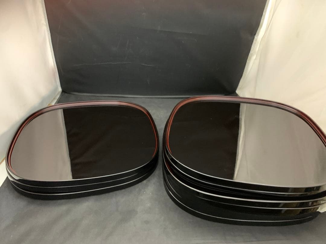 漆器　山田平安堂　盆　胴張会席膳　段付　5膳＋5膳　セット売り