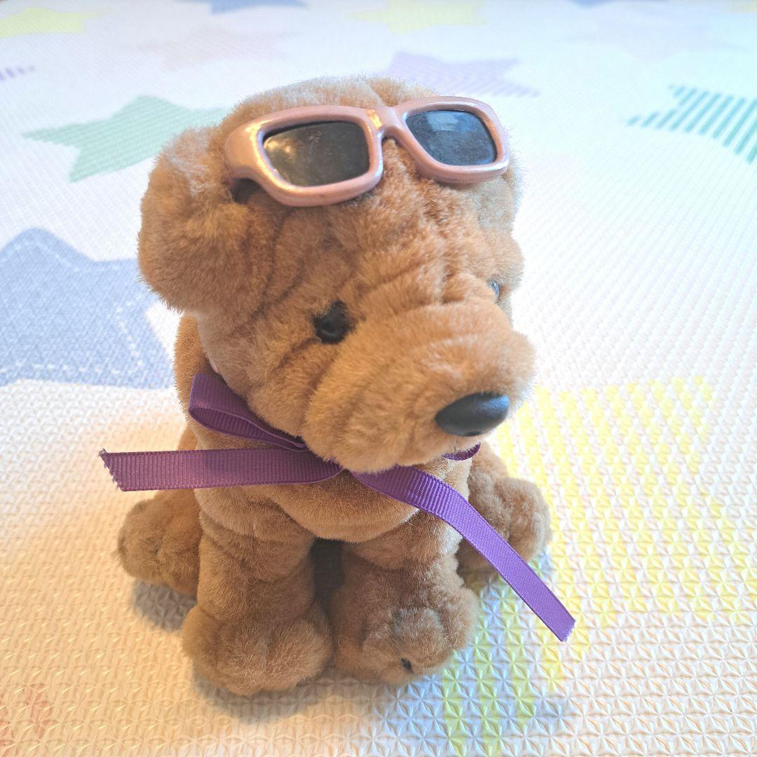 AVANTI サングラス付きブルドッグ　ぬいぐるみ　犬　ブルドッグ　昭和レトロ