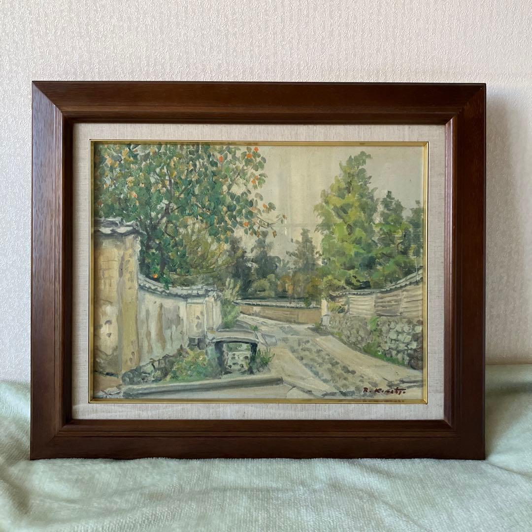 小松六郎　「甃道の秋（二月堂の坂道）」　油彩画　F6