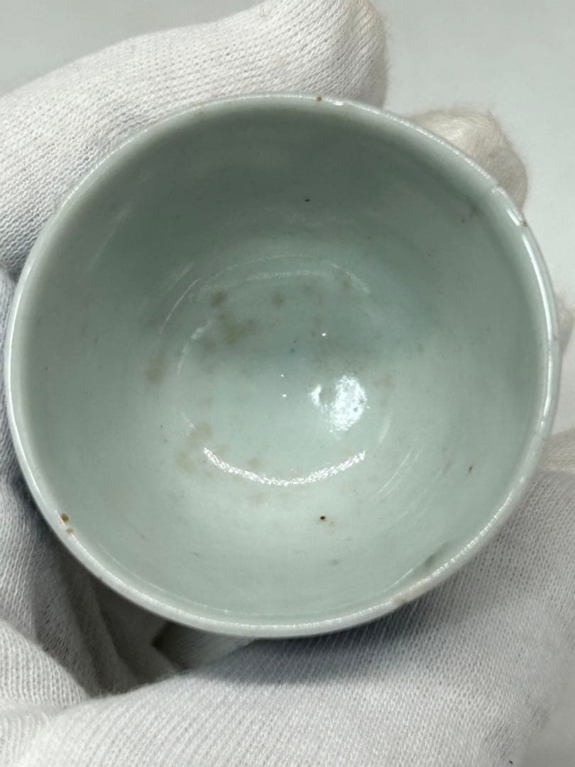 中国　清時代　染付&白磁　くいのみ2点　送料込み0929