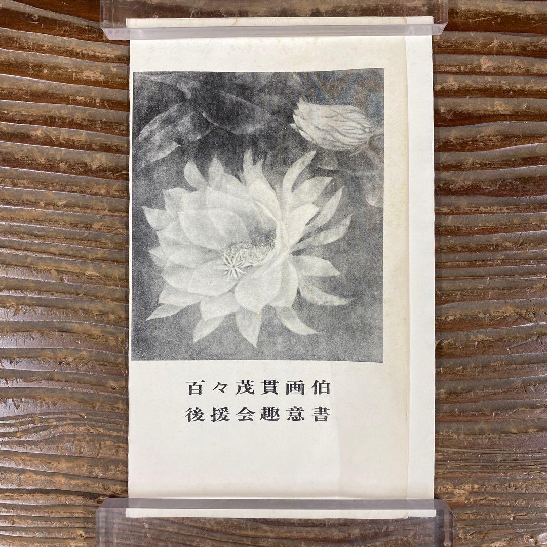 美品 掛け軸 日本画家 百々茂貫作 富貴図 共箱 太巻き付 二重箱