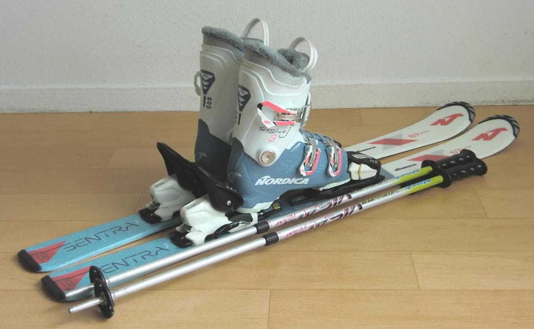 ■■送料無料■NORDICA■子供用スキーセット■板100靴20.5■WAX済■