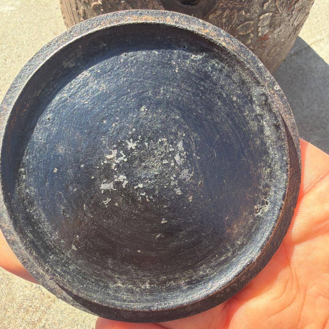 南部盛岡　鉄瓶　桜花紋鉄瓶