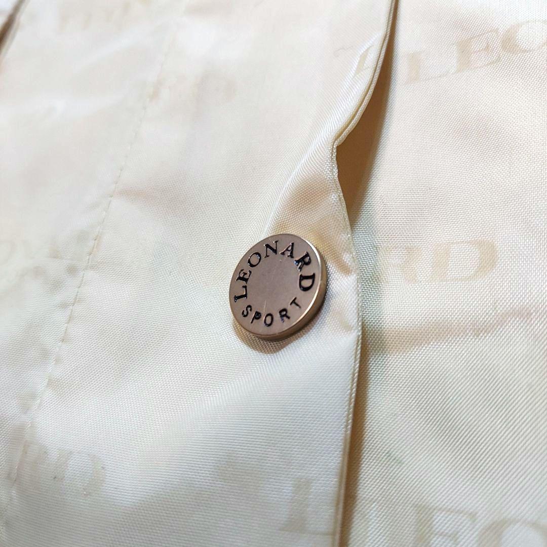 レオナール　スポーツ　大きいサイズ　総ロゴ　ナイロン　ジャケット　金ボタン