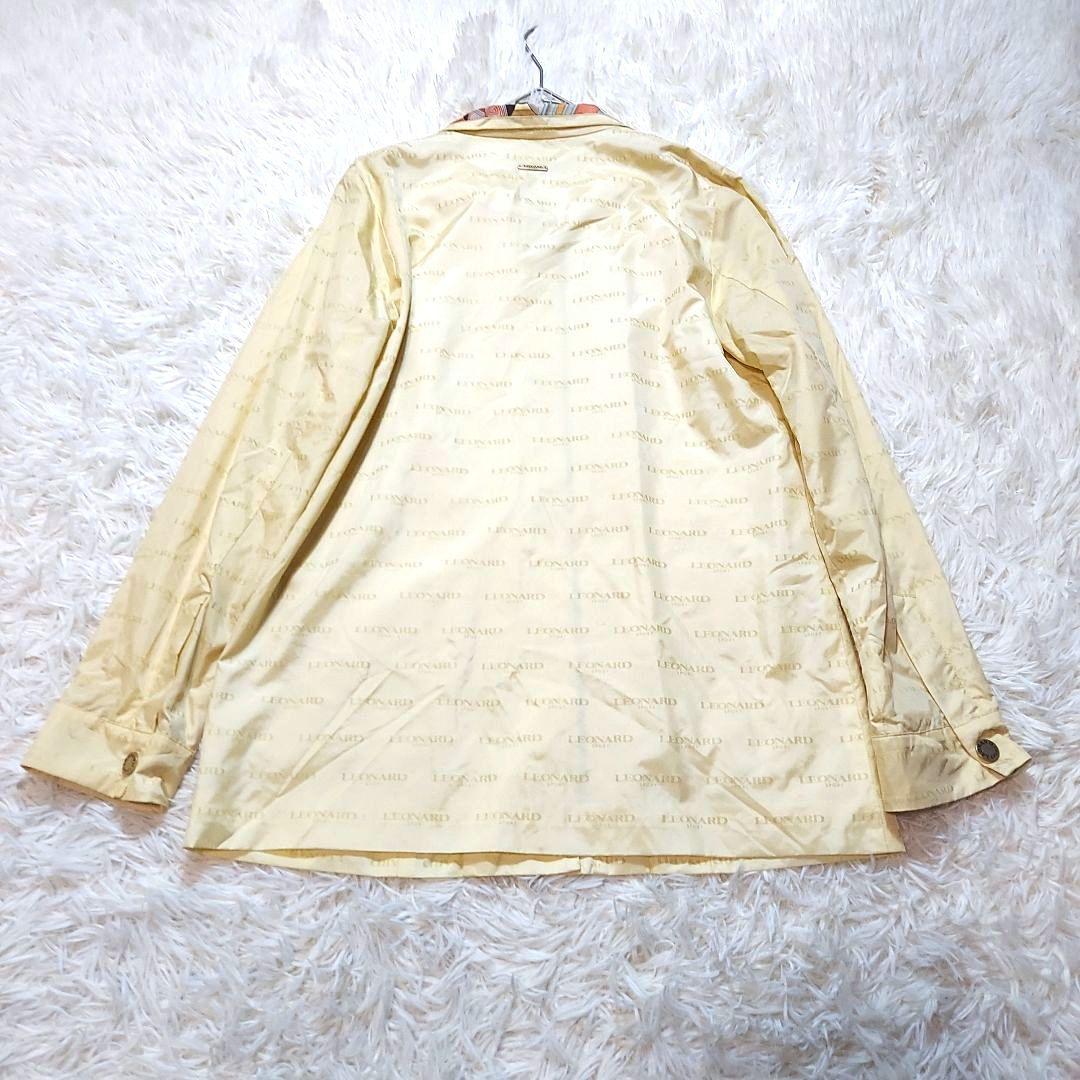 レオナール　スポーツ　大きいサイズ　総ロゴ　ナイロン　ジャケット　金ボタン