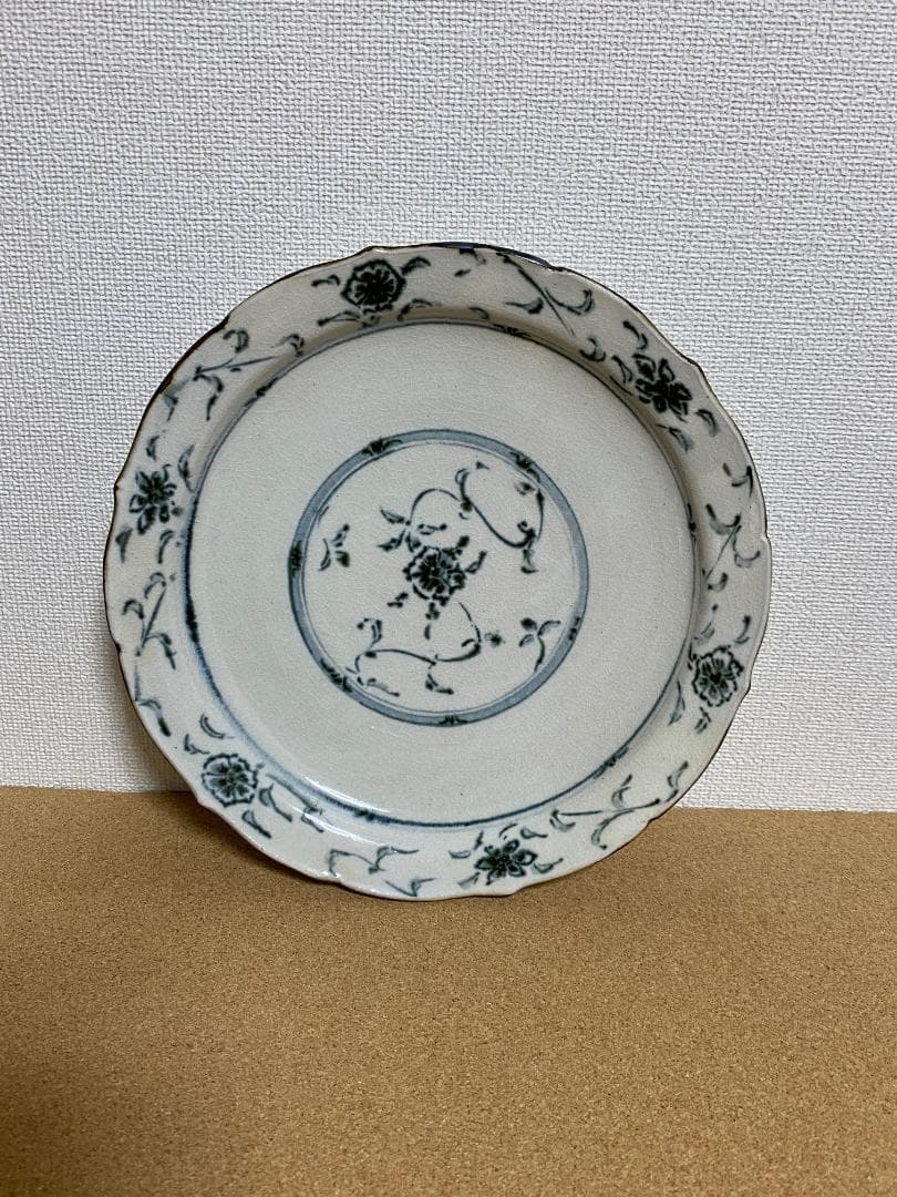 藤田佳三　染付輪花　7寸皿