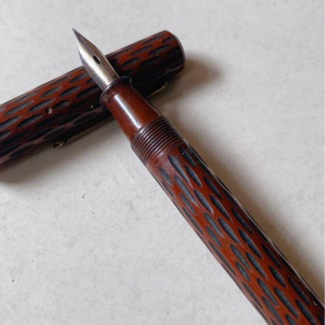万年筆　鎌倉彫り
