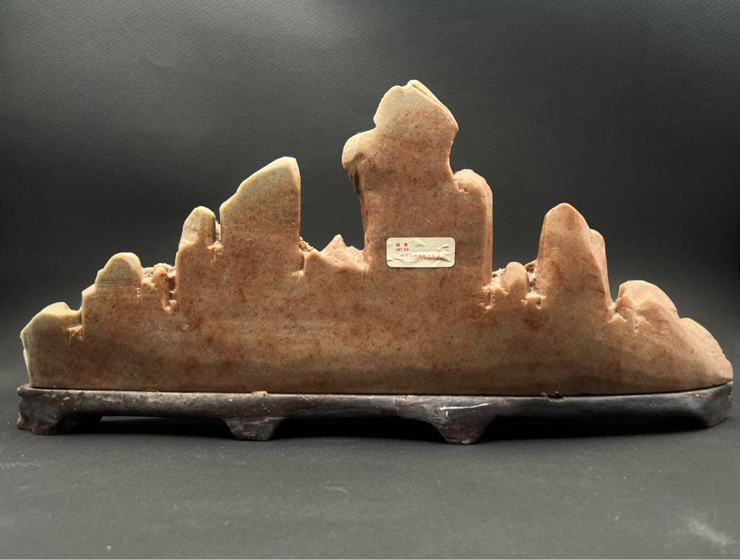 中国美術 中国古玩 時代物 山水風景 寿山石彫 彫刻 中人民共和国制造 置物