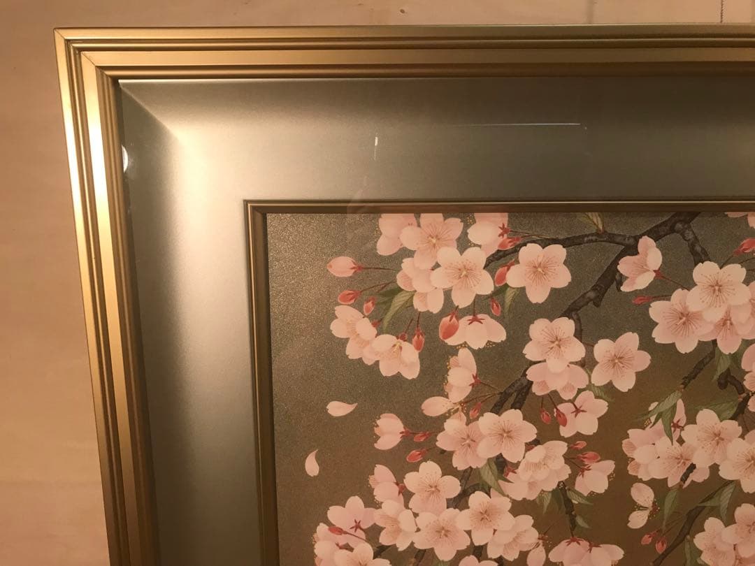 森田りえ子　「枝垂れ桜」　リトグラフ　直筆サイン・落款・作品証明シール有り