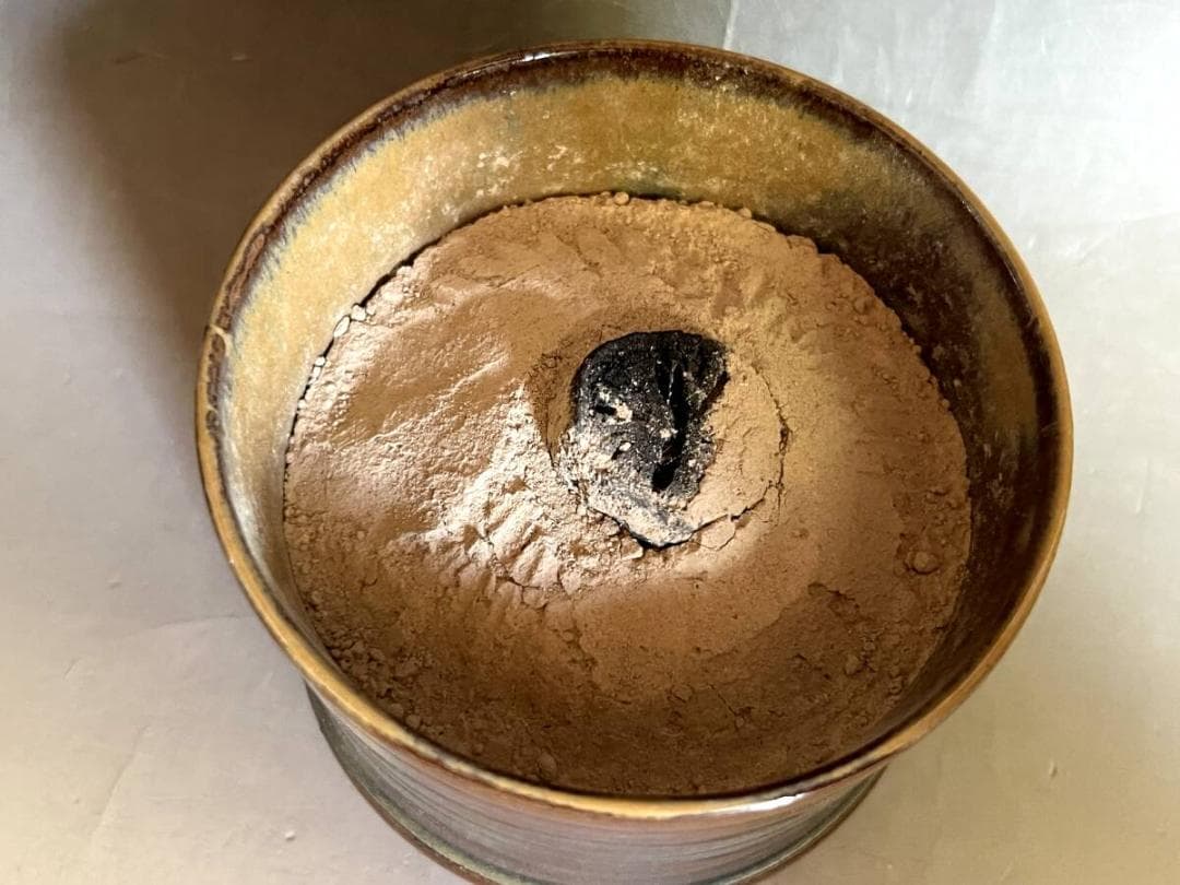 火入れ■高取【鬼丸碧山作】灰器 飴釉 共箱 お茶道具 古美術 時代物 骨董品■