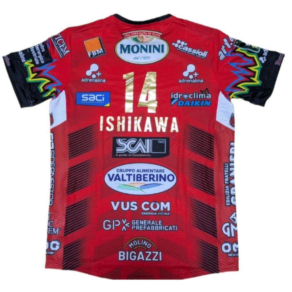 石川祐希　ペルージャ　ユニフォーム　24-25　赤　Lサイズ