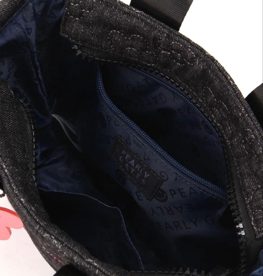 美品　PEARLY GATES フラワーカートバッグ ブラック/ピンク