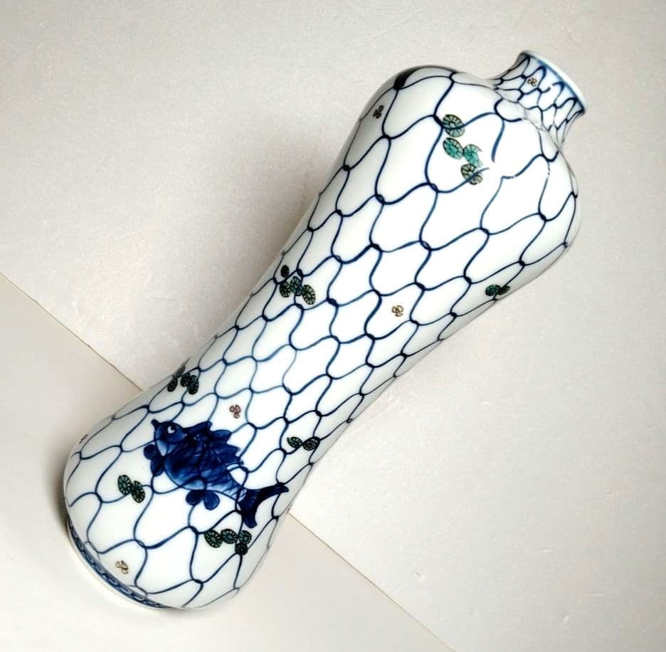 ☆ 村上玄輝作 魚藻網文 花入