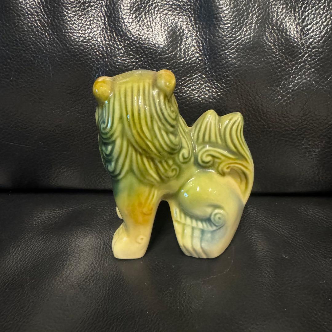 【新品未使用】陶器製 獅子の置物 2体セット シーサー 高さ9.5cm 沖縄琉球