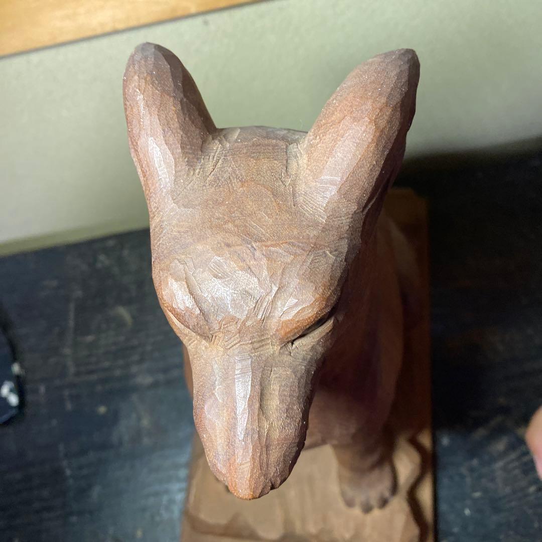 仏師　立川金禄作　木彫狛犬一対セット