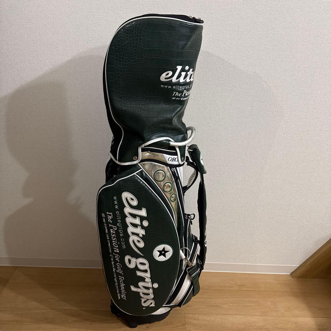 elite grips 限定ツアーモデルキャディバッグ 緑/白 日本国旗
