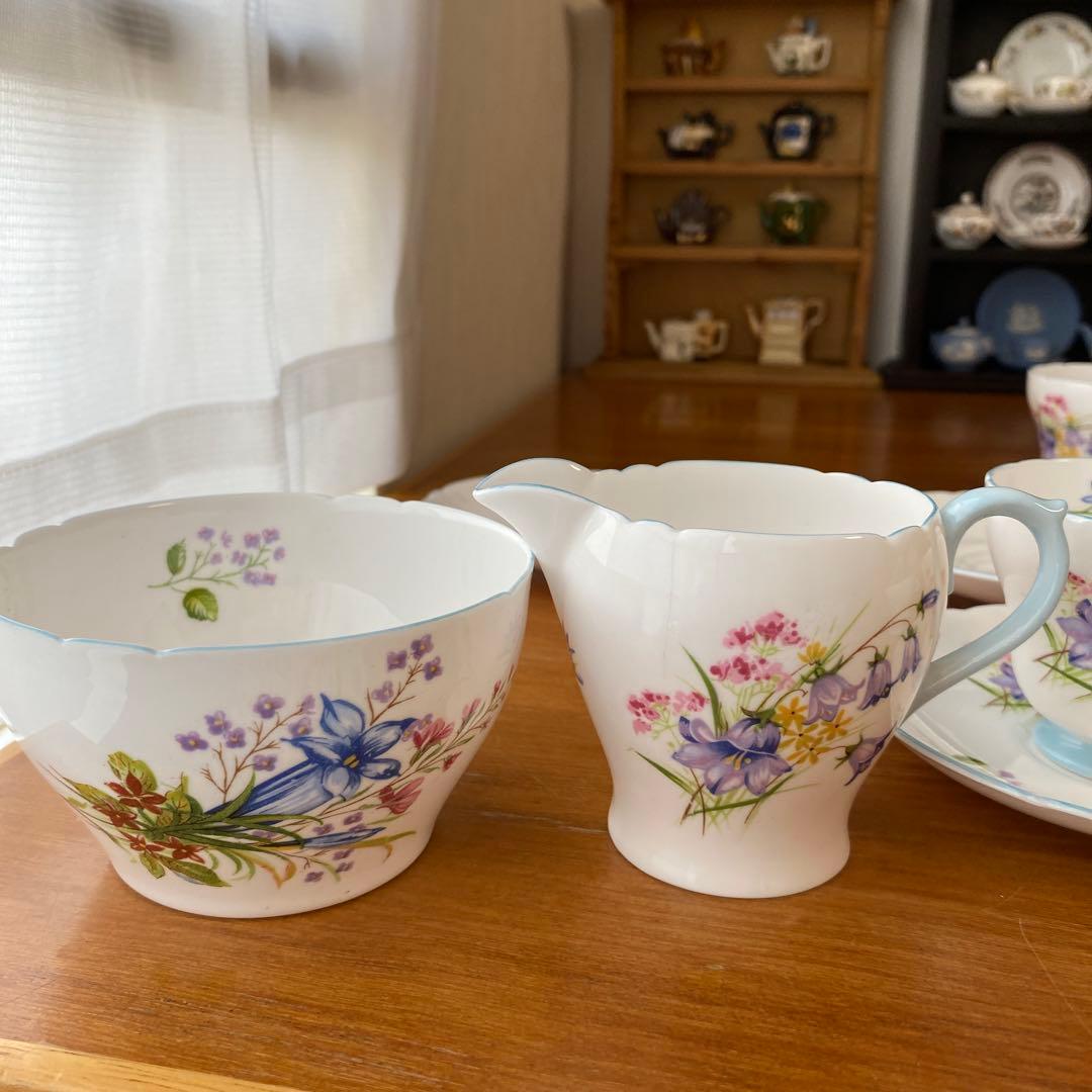 シェリー　ワイルドフラワー　色とりどりの野花が可愛い　コーヒーセット　デミタス