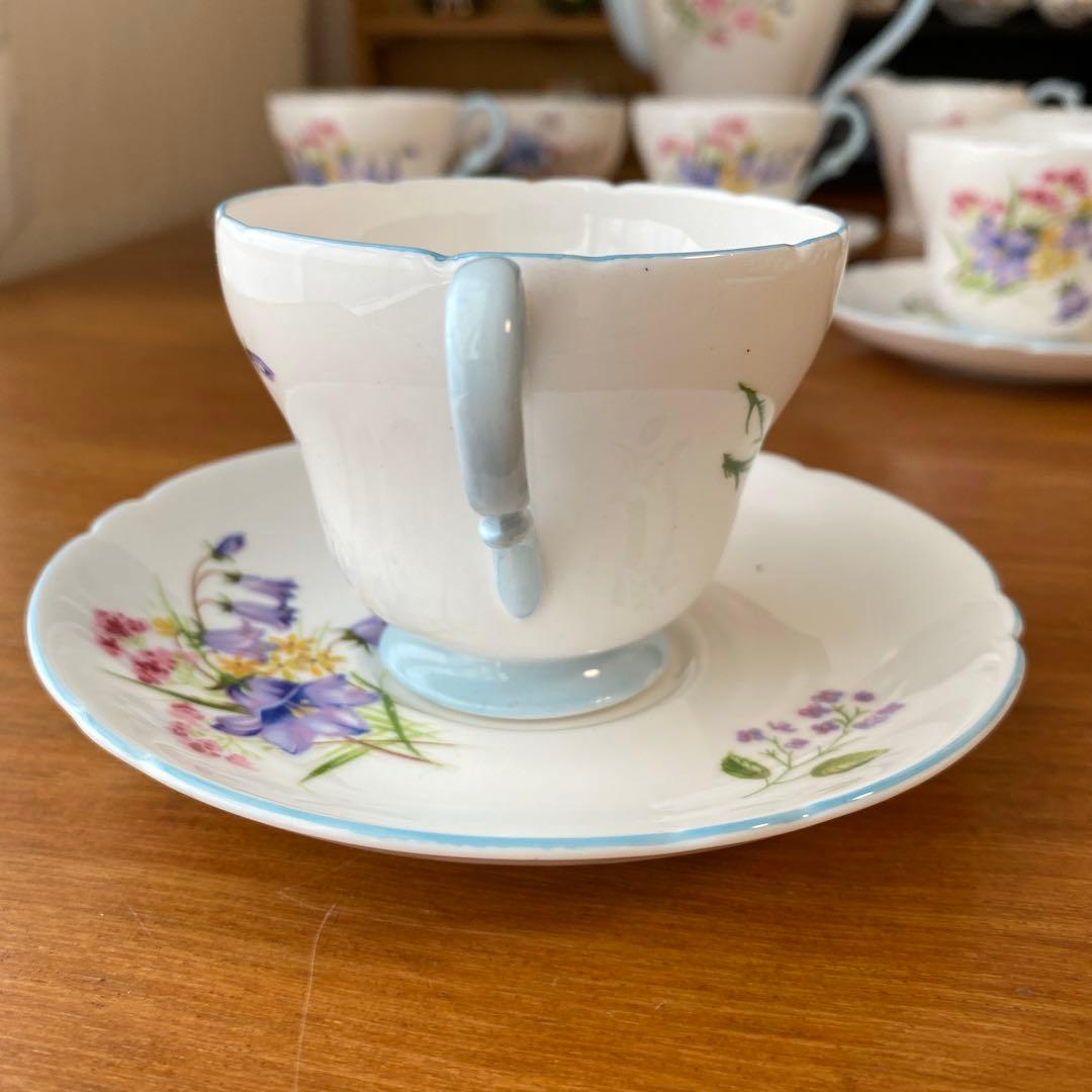 シェリー　ワイルドフラワー　色とりどりの野花が可愛い　コーヒーセット　デミタス