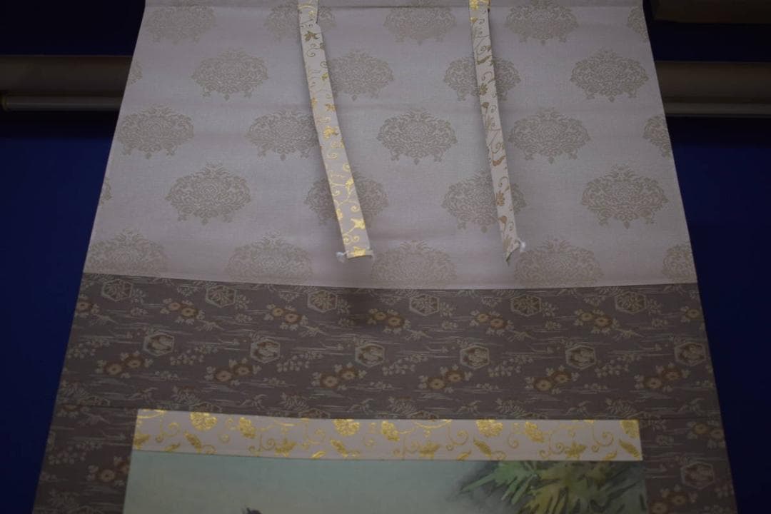 真作/森田豊観/猛虎図/桐共箱付/布袋屋掛軸HI-978