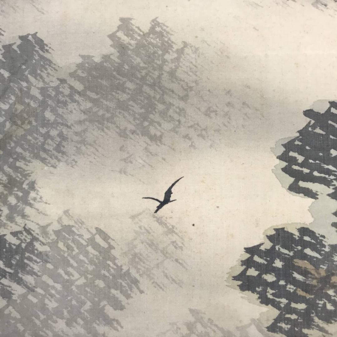 【真作】赤松雲嶺/山亭時鳥図/青緑山水人物図/掛軸☆宝船☆AB-584