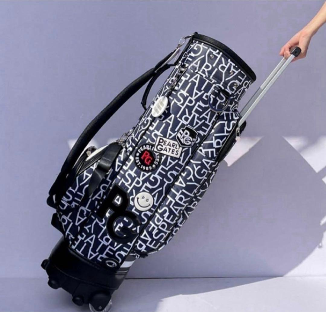 PEARLY GATES ネイビーキャディバッグ　パーリゲイツ　キャスター付き